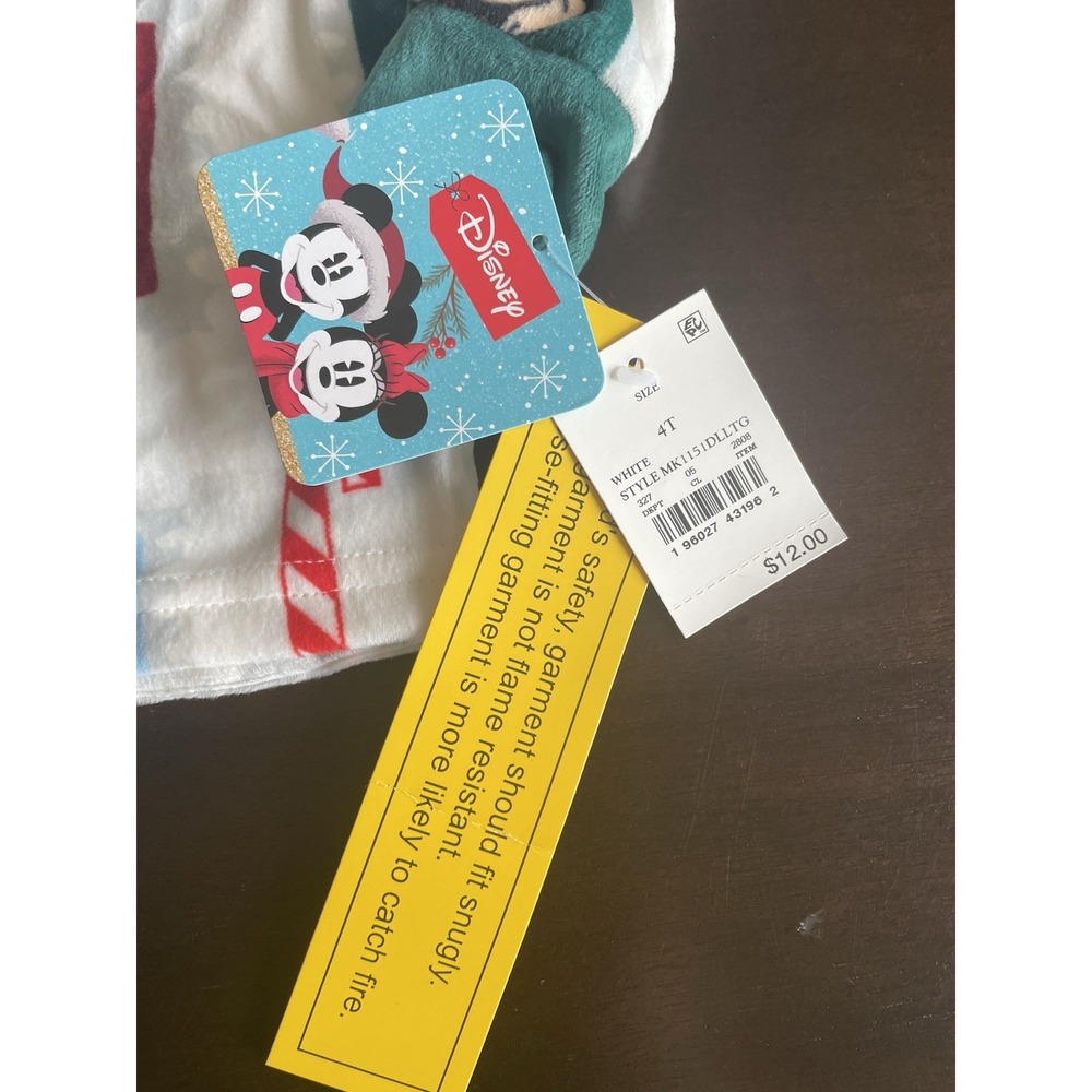 Disney Micky & Minnie Mouse Letters to Santa Plush Pajama Set Size 4T  NWT - Picture 3 of 7